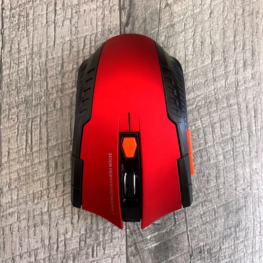 2.4GHz Wireless 6D Gaming Mouse Red‎ Black with USB Nano Receiver Adjustable DPI